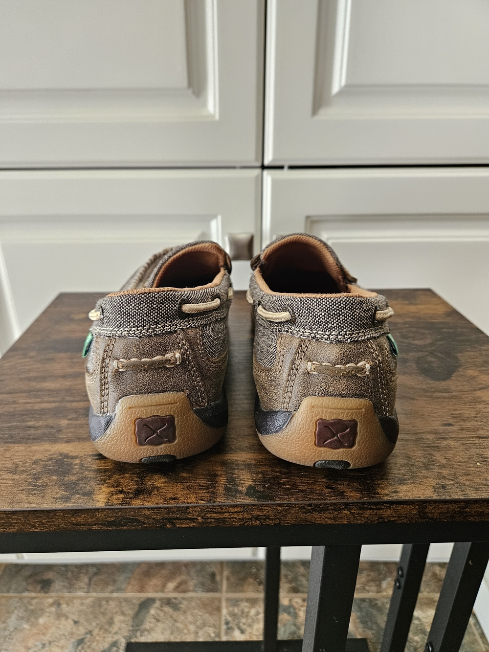 Twisted X Driving Mocs Moccasin Slip-On Loafers Boat Shoes Fabric/Leather - Picture 4 of 6